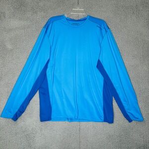 SIMMS Solarflex Long Sleeve UPF 50 Sun Protection Fishing Shirt L/G Blue